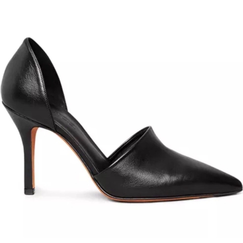 VINCE Womens EU40/US9 Claire black leather D'Orsay Pointy pumps